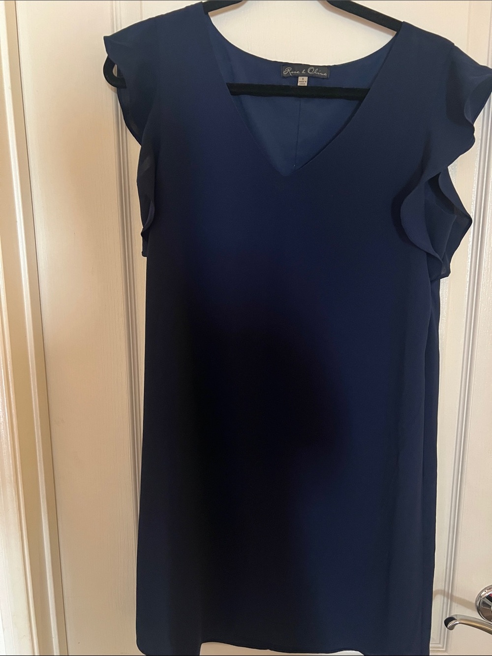Renee C. Olivier Navy V-Neck Shift Dress
